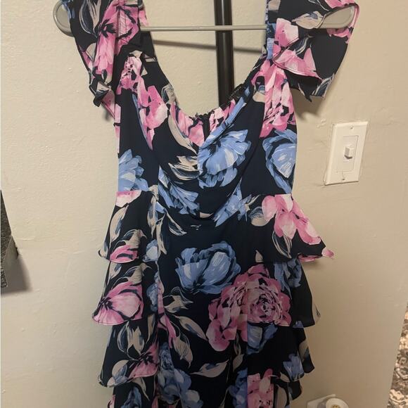 Olivia Rae Pink and Blue Ruffled Tiered Sundress - Picture 1 of 1